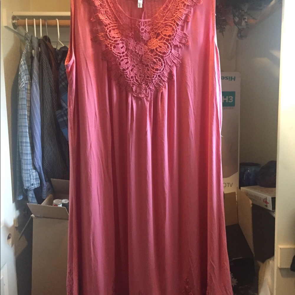 Pink below the knee dress